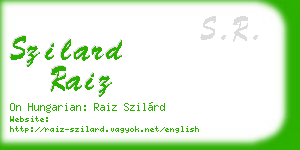 szilard raiz business card