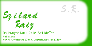 szilard raiz business card